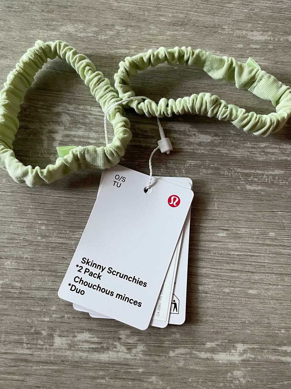 Lululemon Skinny Scrunchies 2 Pack HRBL Yellow Green NWT OS Hair Ties